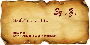 Szűcs Zilia névjegykártya