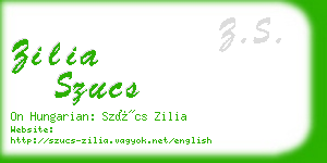 zilia szucs business card