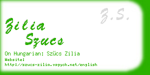 zilia szucs business card